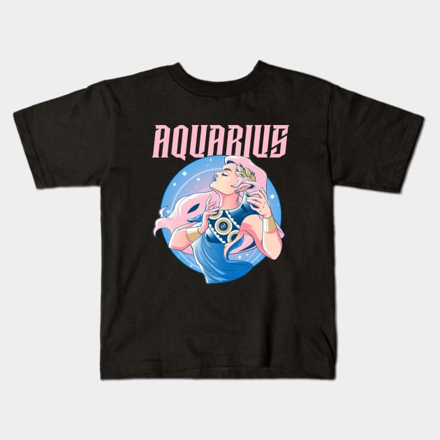 Aquarius / Zodiac Signs / Horoscope Kids T-Shirt by Redboy